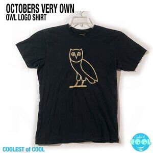 OVO Octobers Very Own Shirt Mens Large Black Gold Owl Logo short sleeve t-shirt